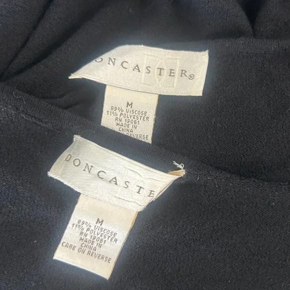 Doncaster Black Beaded Hem Twin Set Sweater and Cardigan size Medium - Picture 2 of 6